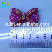 40mm*25 mm AB plated small bow flat back resin rhinestone